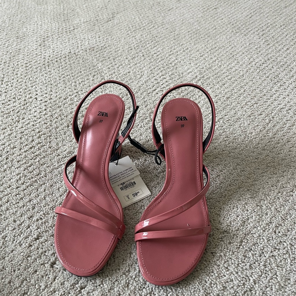 Zara Pink Slingback Sandals with Minimalist Design